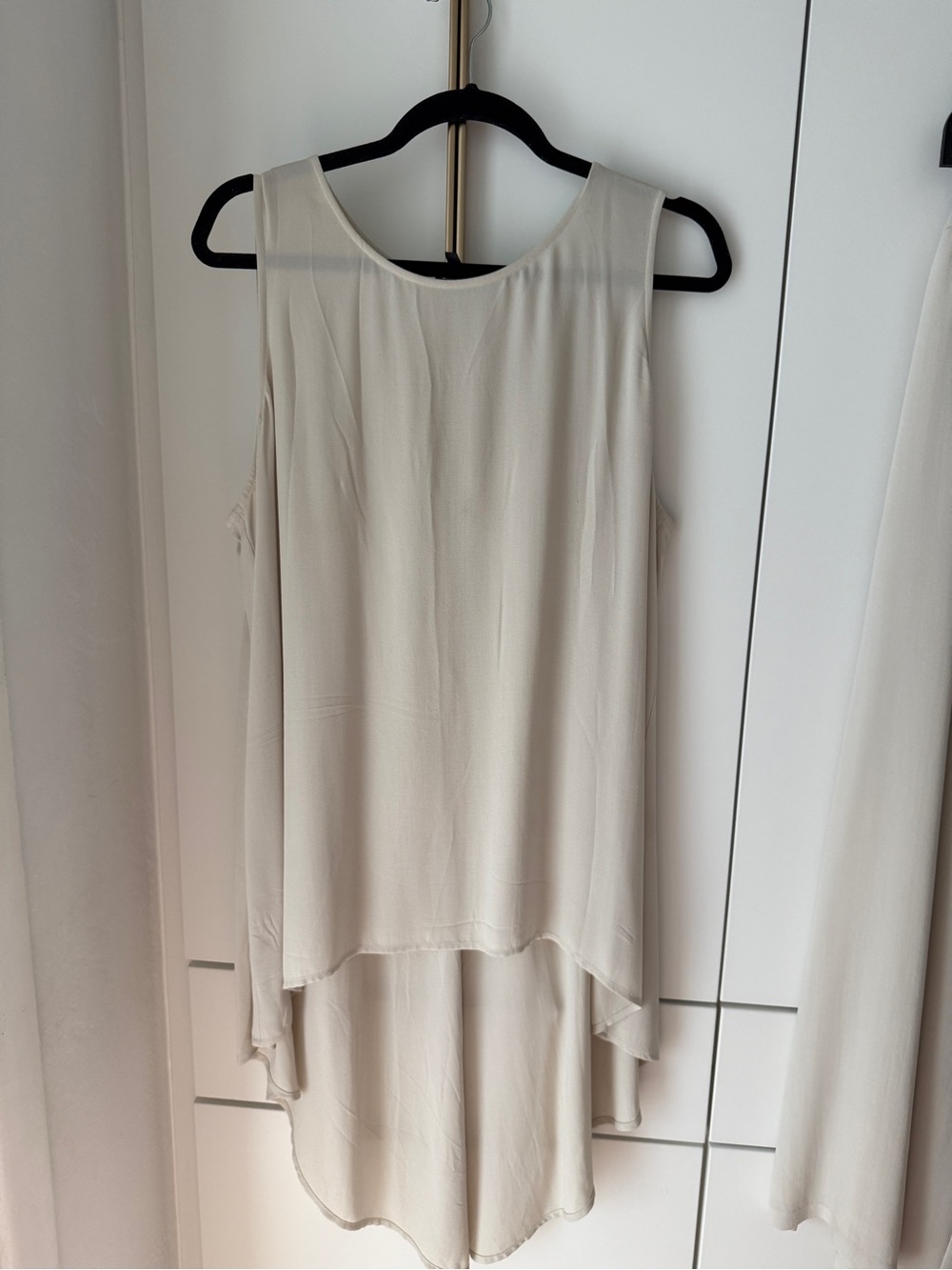 Eileen Fisher Cream Sleeveless High-Low Tunic